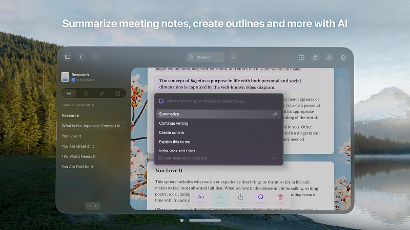 Craft: Write docs, AI editing